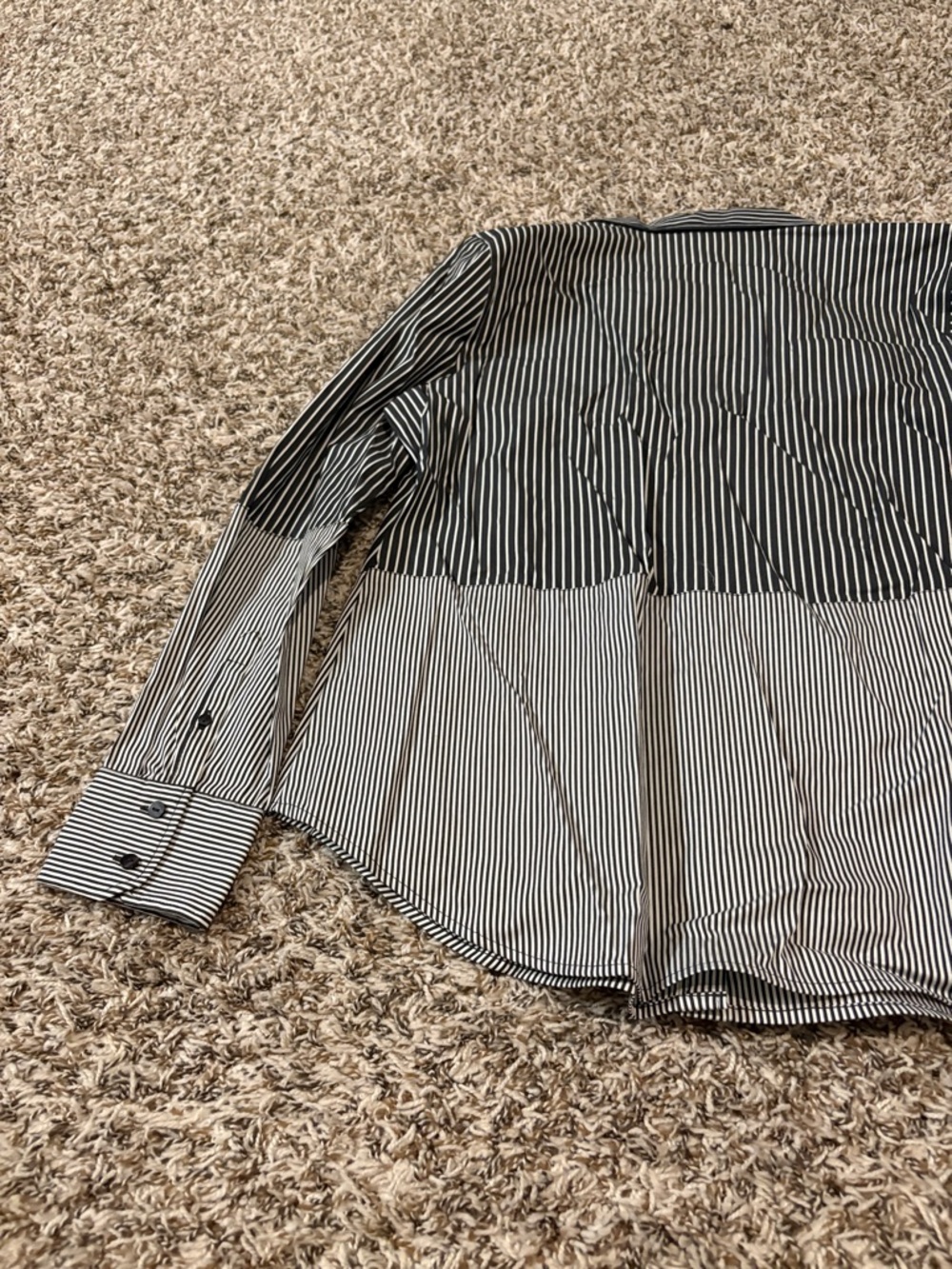 NWT -Worthington Black and White Striped Button-Down Shirt large - Picture 6 of 9